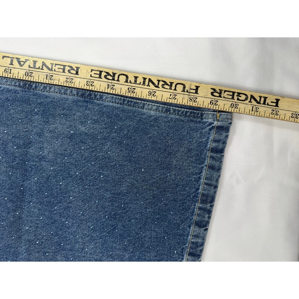 NWT Scoop Women’s Blue Rhinestone Wide Leg Jeans high waist 100% cotton Sz 4 - Picture 10 of 11